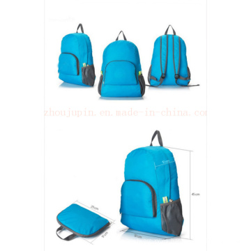 Mochila promocional plegable portátil de nylon del logotipo del OEM para el viaje